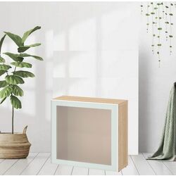 Dulap Ikea Besta cu sticlă mată 60x22x64 (Aspect Stejar Antichizat Glassvik/Alb/Verde Deschis)