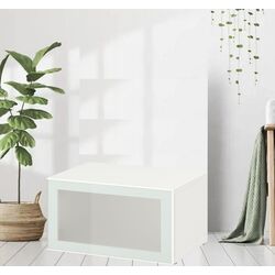 Dulap Ikea Besta cu sticlă mată 60x42x38 (Alb Glassvik/Alb/Verde Deschis)