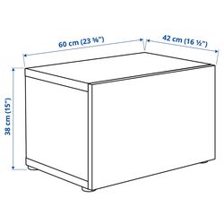 Dulap Ikea Besta cu sticlă mată 60x42x38 (Aspect Stejar Antichizat Glassvik/Alb/Verde Deschis) Thumb