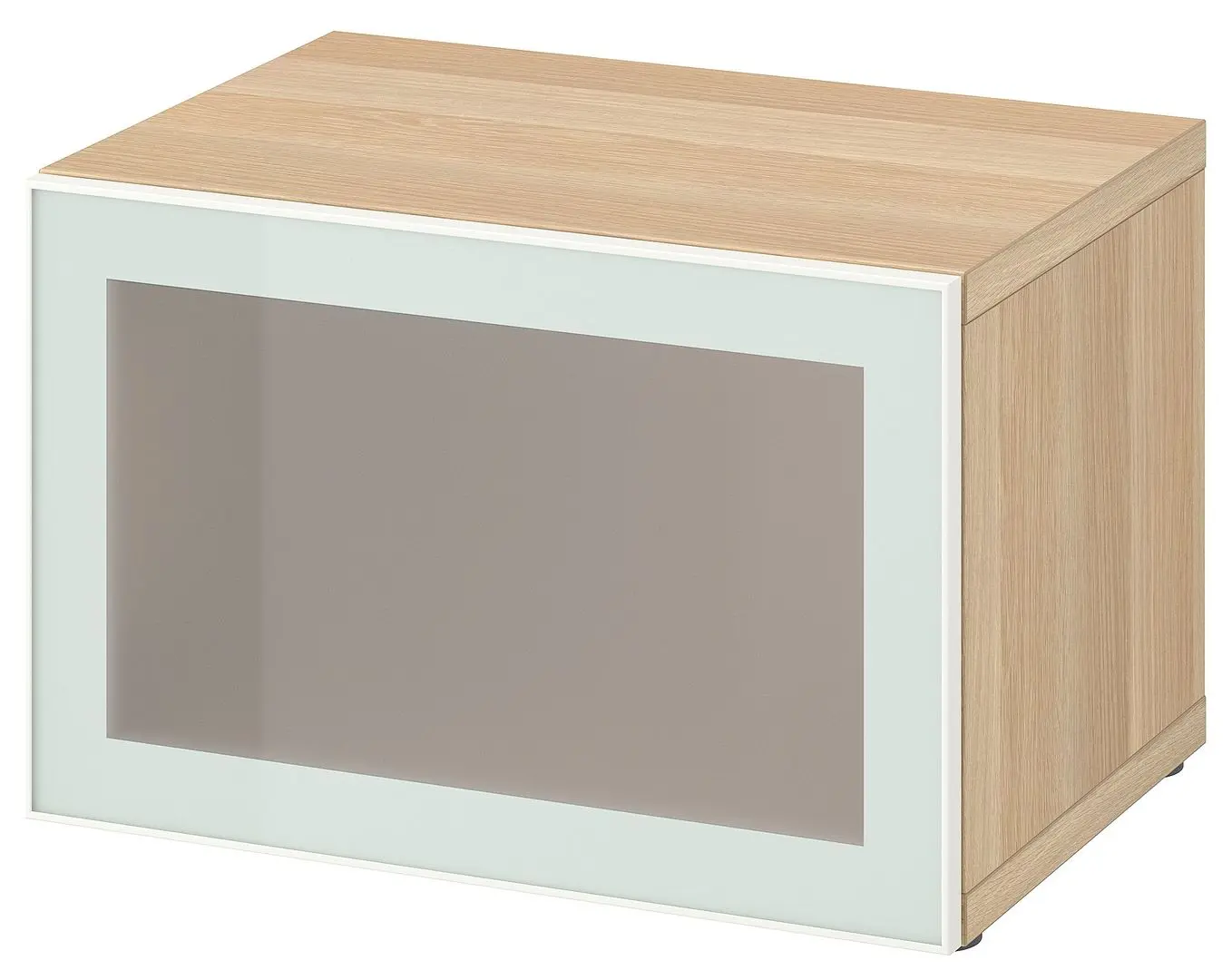 Dulap Ikea Besta cu sticlă mată 60x42x38 (Aspect Stejar Antichizat Glassvik/Alb/Verde Deschis) - 2