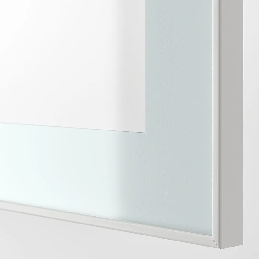 Dulap Ikea Besta cu sticlă transparentă 120x42x64 (Alb Glassvik/Alb/Verde Deschis) - 4