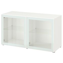 Dulap Ikea Besta cu sticlă transparentă 120x42x64 (Alb Glassvik/Alb/Verde Deschis) Thumb