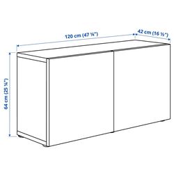 Dulap Ikea Besta cu sticlă transparenta 120x42x64 (Aspect Stejar Antichizat Glassvik/Alb/Verde Deschis) Thumb