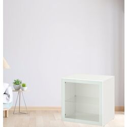 Dulap Ikea Besta cu sticlă transparentă 60x42x64 (Alb Glassvik/Alb/Verde Deschis)