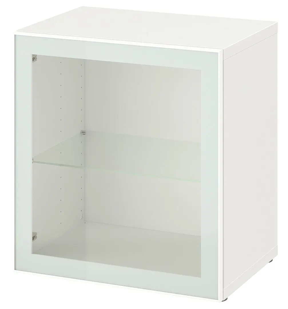 Dulap Ikea Besta cu sticlă transparentă 60x42x64 (Alb Glassvik/Alb/Verde Deschis) - 2