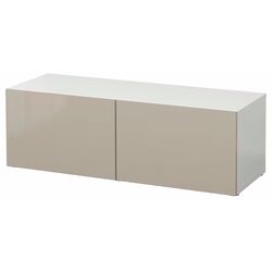 Dulap Ikea Besta/Selsviken polite/usi 120x42x38 (Bej/Lucios) Thumb