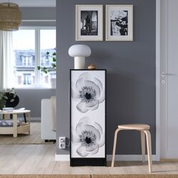 Dulap mic Ikea Billy/Hogbo usa din sticla 40x30x106 (Negru Aspect Stejar/Negru) Thumb