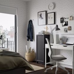 Dulap Ikea Billy/Oxberg cu usi 40x30x106 (Negru Aspect Stejar)