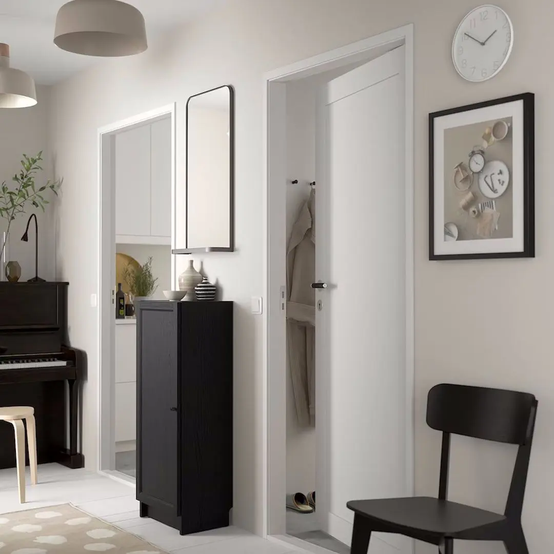 Dulap Ikea Billy/Oxberg cu usi 40x30x106 (Negru Aspect Stejar)