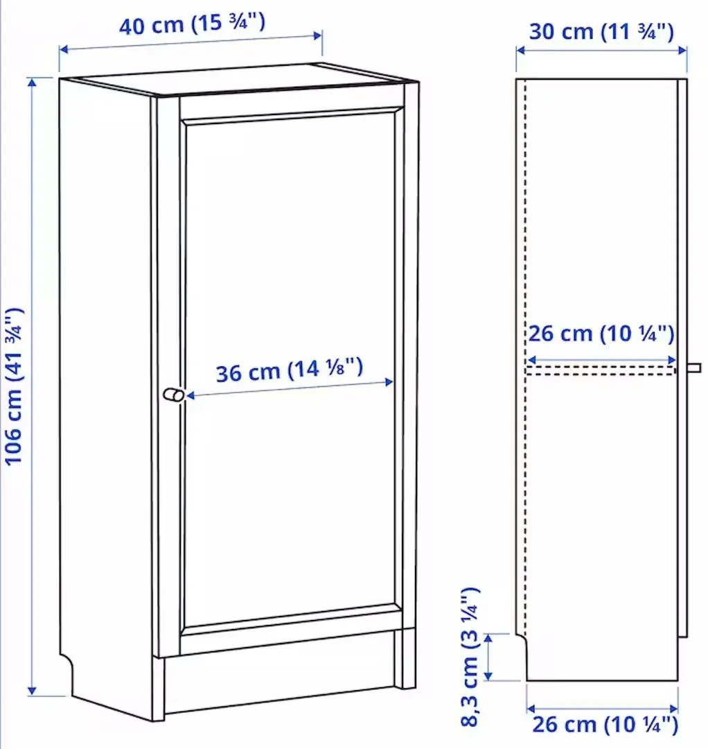 Dulap Ikea Billy/Oxberg cu usi 40x30x106 (Aspect Stejar)