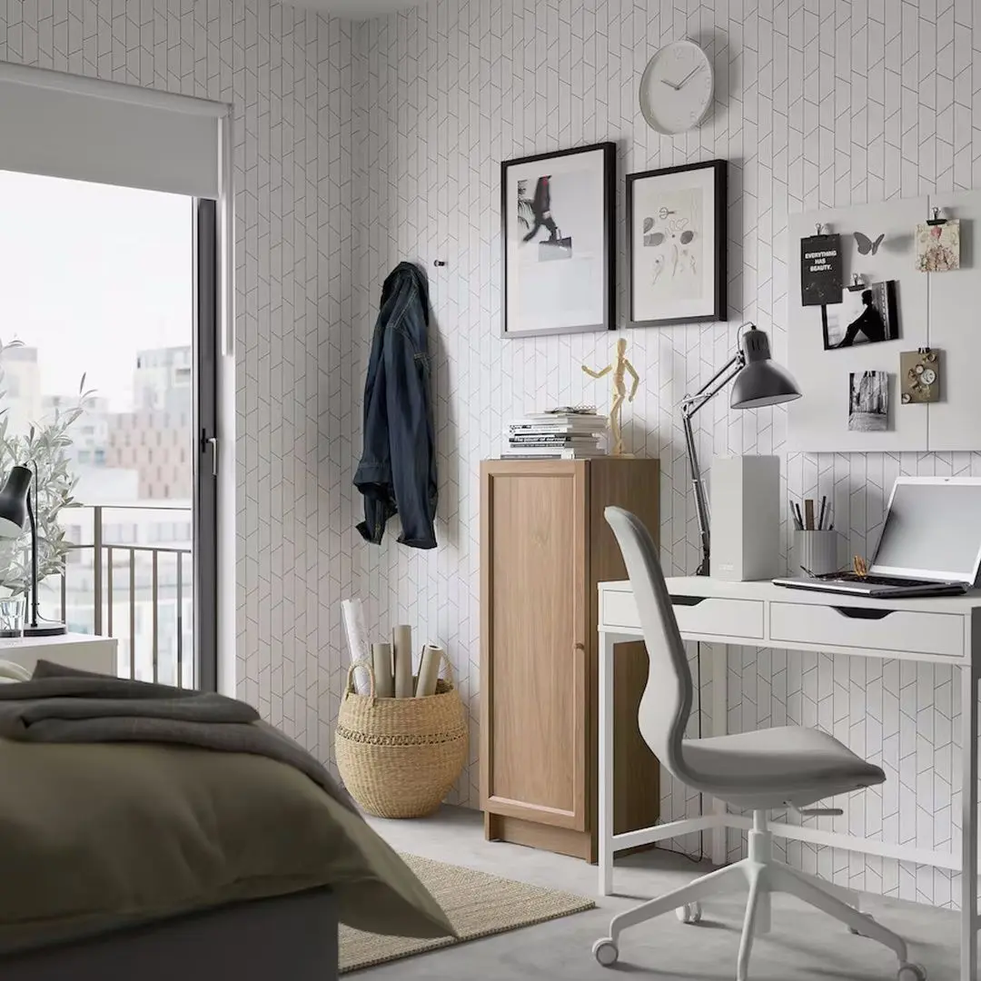 Dulap Ikea Billy/Oxberg cu usi 40x30x106 (Aspect Stejar)