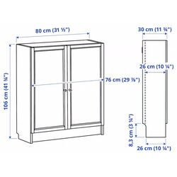 Dulap Ikea Billy/Oxberg cu usi 80x30x106 (Maro Inchis Aspect Stejar) Thumb