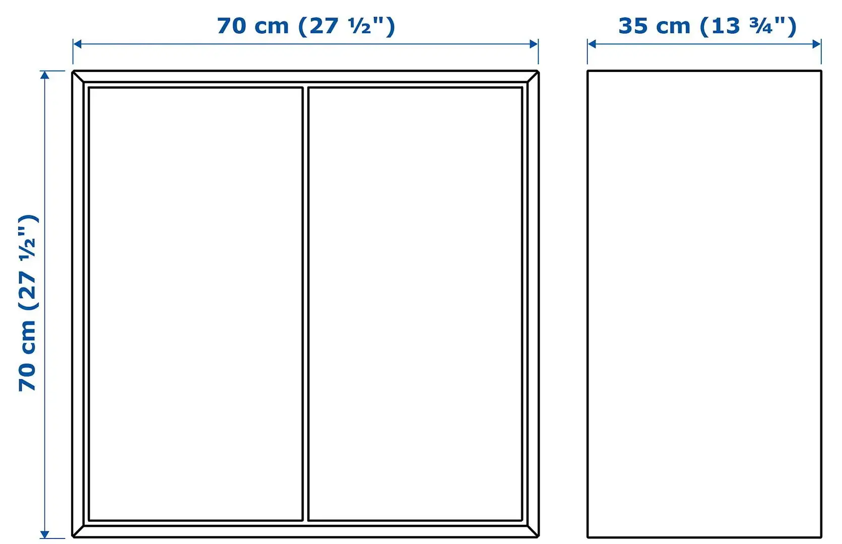 Dulap Ikea Eket cu 2 usi/1 polita 70x35x70 (Alb)