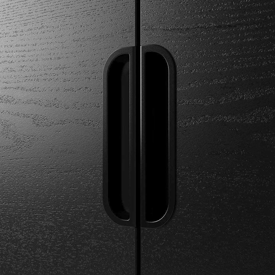 Шкафчик Ikea Galant с дверцами 80x120 (Ясеневый Шпон/Черная Морилка)