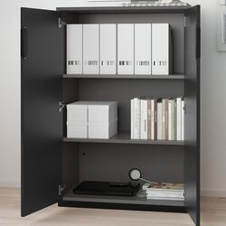 Шкафчик Ikea Galant с дверцами 80x120 (Ясеневый Шпон/Черная Морилка) Thumb