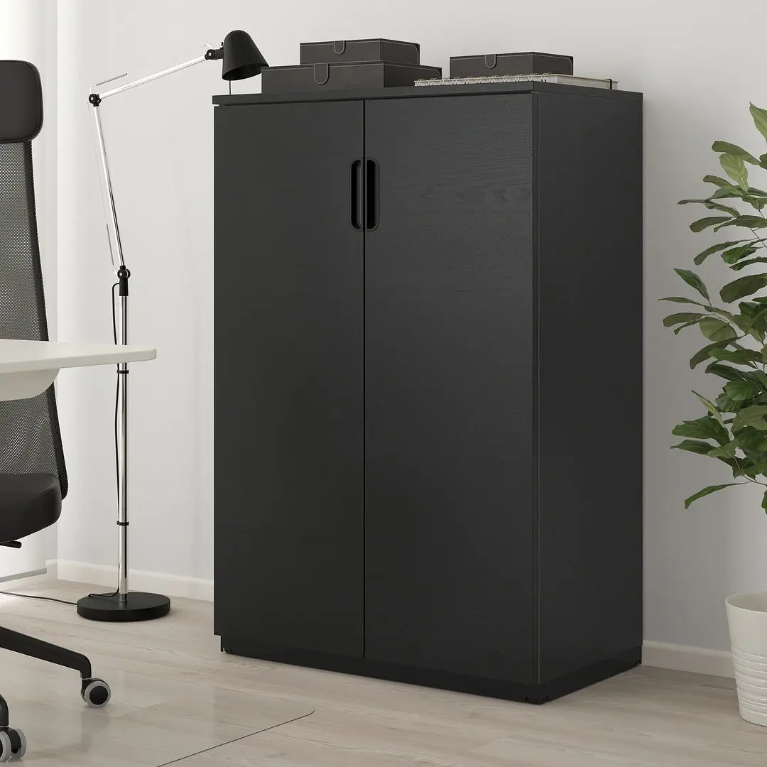 Шкафчик Ikea Galant с дверцами 80x120 (Ясеневый Шпон/Черная Морилка)