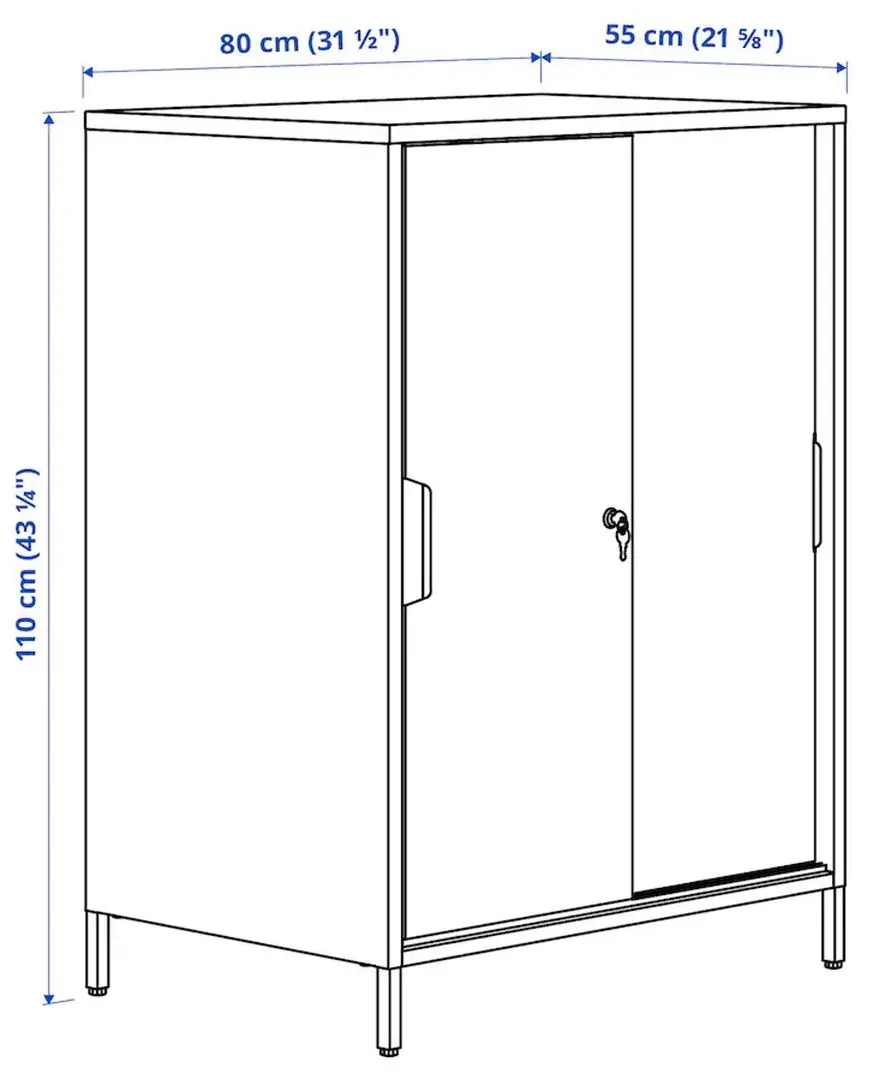 Шкафчик Ikea Trotten с раздвижными дверцами 80x110 (Антрацит)