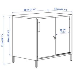 Dulap Ikea Trotten cu usi glisante 80x75 (Antracit) Thumb
