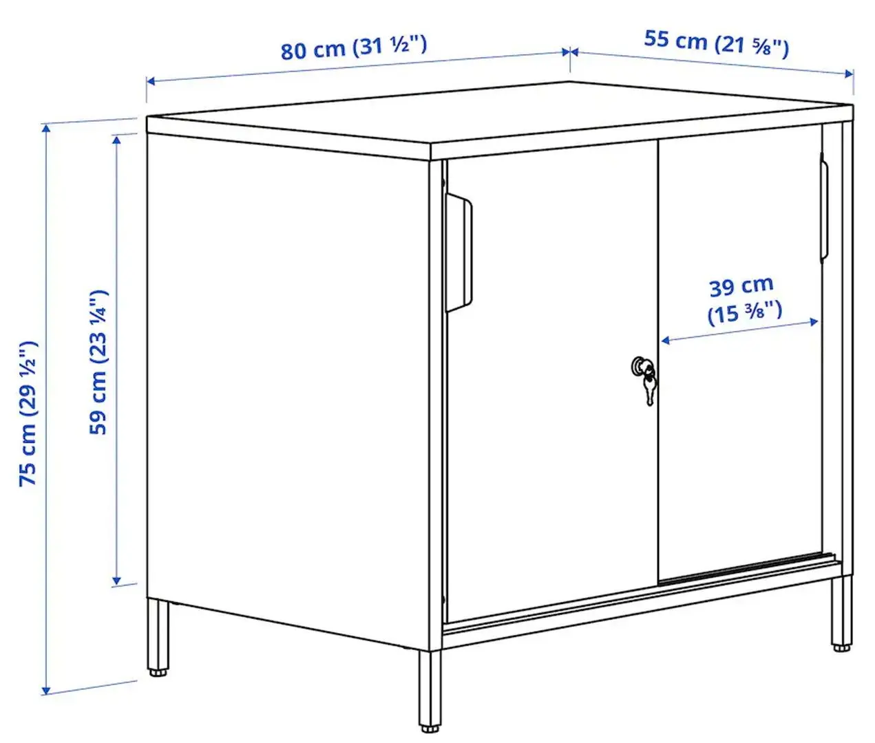 Dulap Ikea Trotten cu usi glisante 80x75 (Antracit)