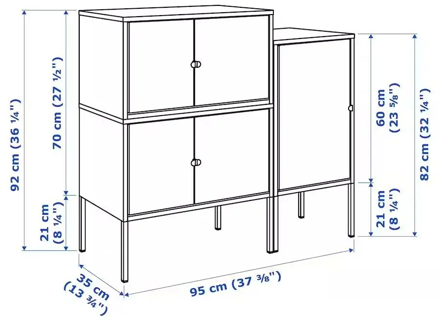 Dulap combinat Ikea Lixhult 95x35x92 (Gri/Antracit)