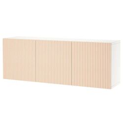 Шкафчик навесной Ikea Besta 180x42x64 (Белый/Бьеркевикен Березовый Шпон)