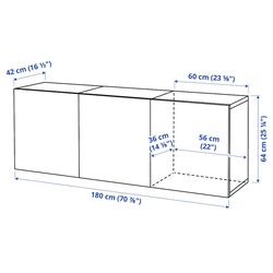 Шкафчик навесной Ikea Besta 180x42x64 (Белый/Бьеркевикен Березовый Шпон) Thumb