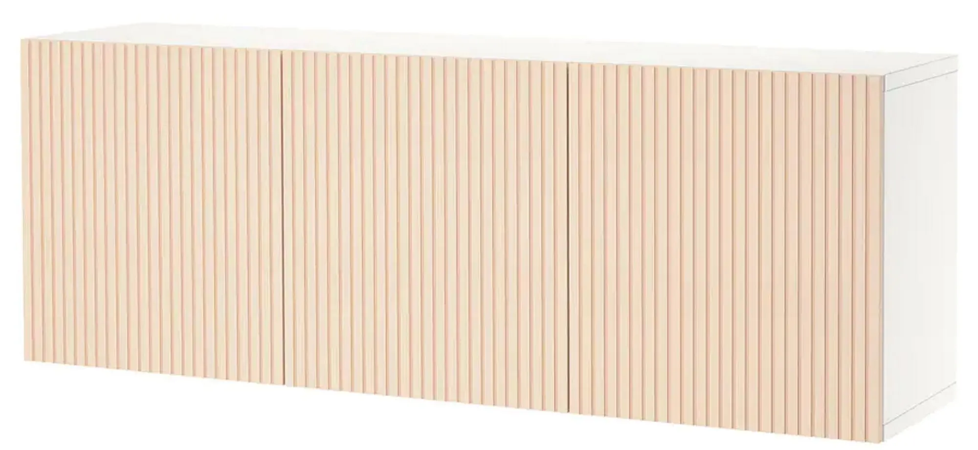 Шкафчик навесной Ikea Besta 180x42x64 (Белый/Бьеркевикен Березовый Шпон)