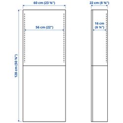 Dulap suspendat Ikea Besta/Bjorkoviken 60x22x128 (Alb/Furnir Mesteacan) Thumb