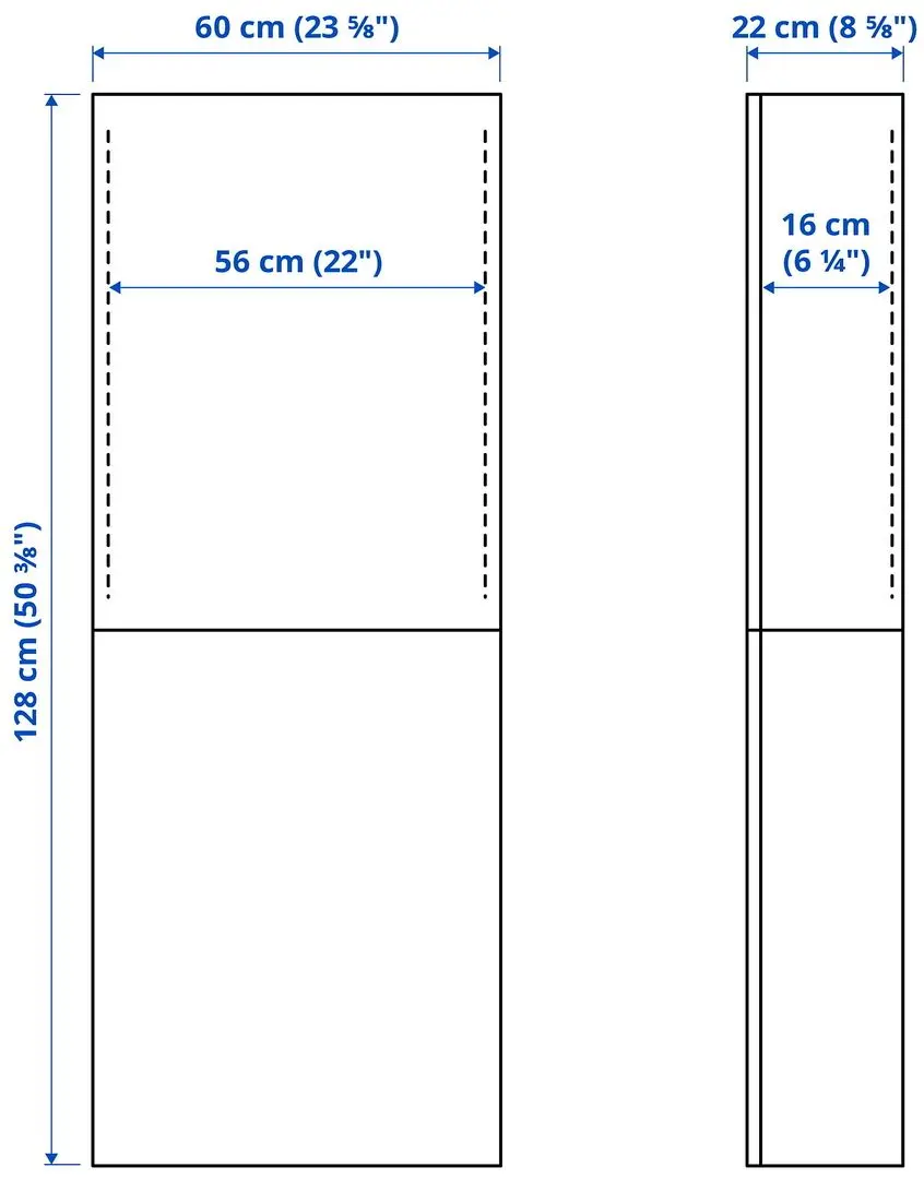 Dulap suspendat Ikea Besta/Bjorkoviken 60x22x128 (Alb/Furnir Mesteacan) - 5