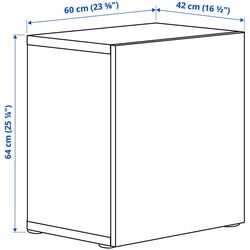 Шкафчик навесной Ikea Besta/Glassvik прозрачное стекло 60x42x64 (Белый/Светло-Зеленый) Thumb