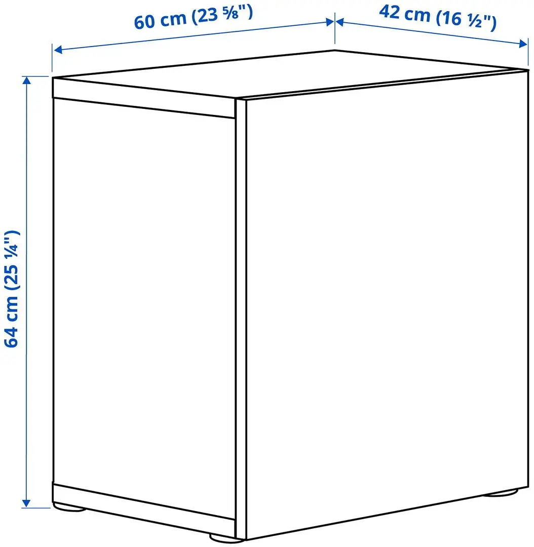 Шкафчик навесной Ikea Besta/Glassvik прозрачное стекло 60x42x64 (Белый/Светло-Зеленый)
