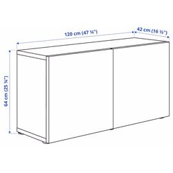 Шкафчик навесной Ikea Besta/Hanviken 120x42x64 (Белый) Thumb
