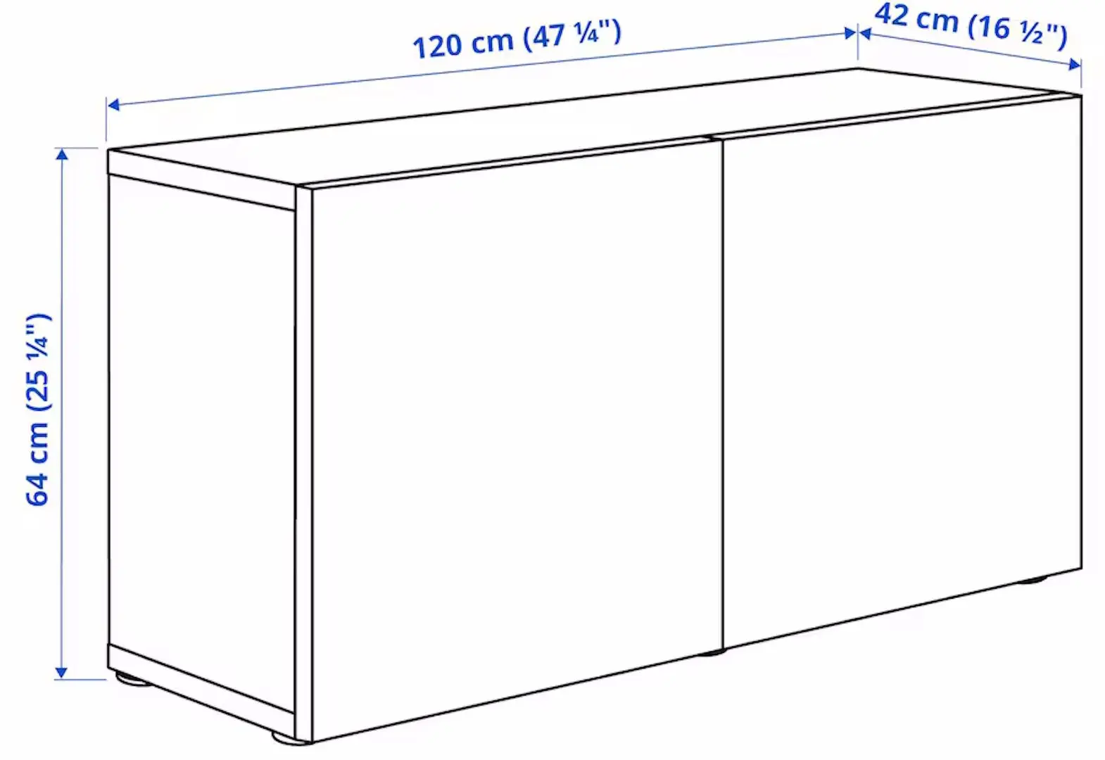 Шкафчик навесной Ikea Besta/Hanviken 120x42x64 (Белый)
