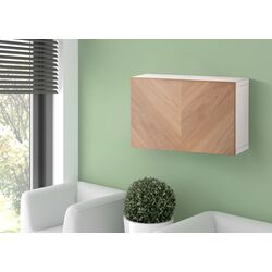 Шкафчик навесной Ikea Besta/Hedeviken с дверцей/нажимные направляющие 60x22x38 (Белый/Дубовый Шпон)