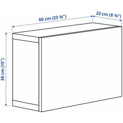 Шкафчик навесной Ikea Besta/Hedeviken с дверцей/нажимные направляющие 60x22x38 (Белый/Дубовый Шпон) Thumb