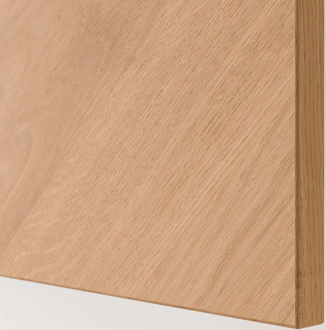 Шкафчик навесной Ikea Besta/Hedeviken с дверцей/нажимные направляющие 60x42x38 (Белый/Дубовый Шпон) - 3