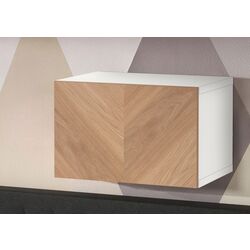 Шкафчик навесной Ikea Besta/Hedeviken с дверцей/нажимные направляющие 60x42x38 (Белый/Дубовый Шпон)