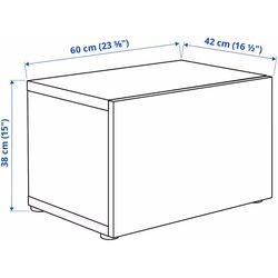 Шкафчик навесной Ikea Besta/Hedeviken с дверцей/нажимные направляющие 60x42x38 (Белый/Дубовый Шпон) Thumb