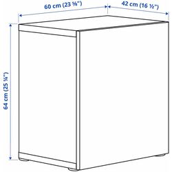 Шкафчик навесной Ikea Besta/Hedeviken с дверцей/нажимные направляющие 60x42x64 (Белый/Дубовый Шпон) Thumb