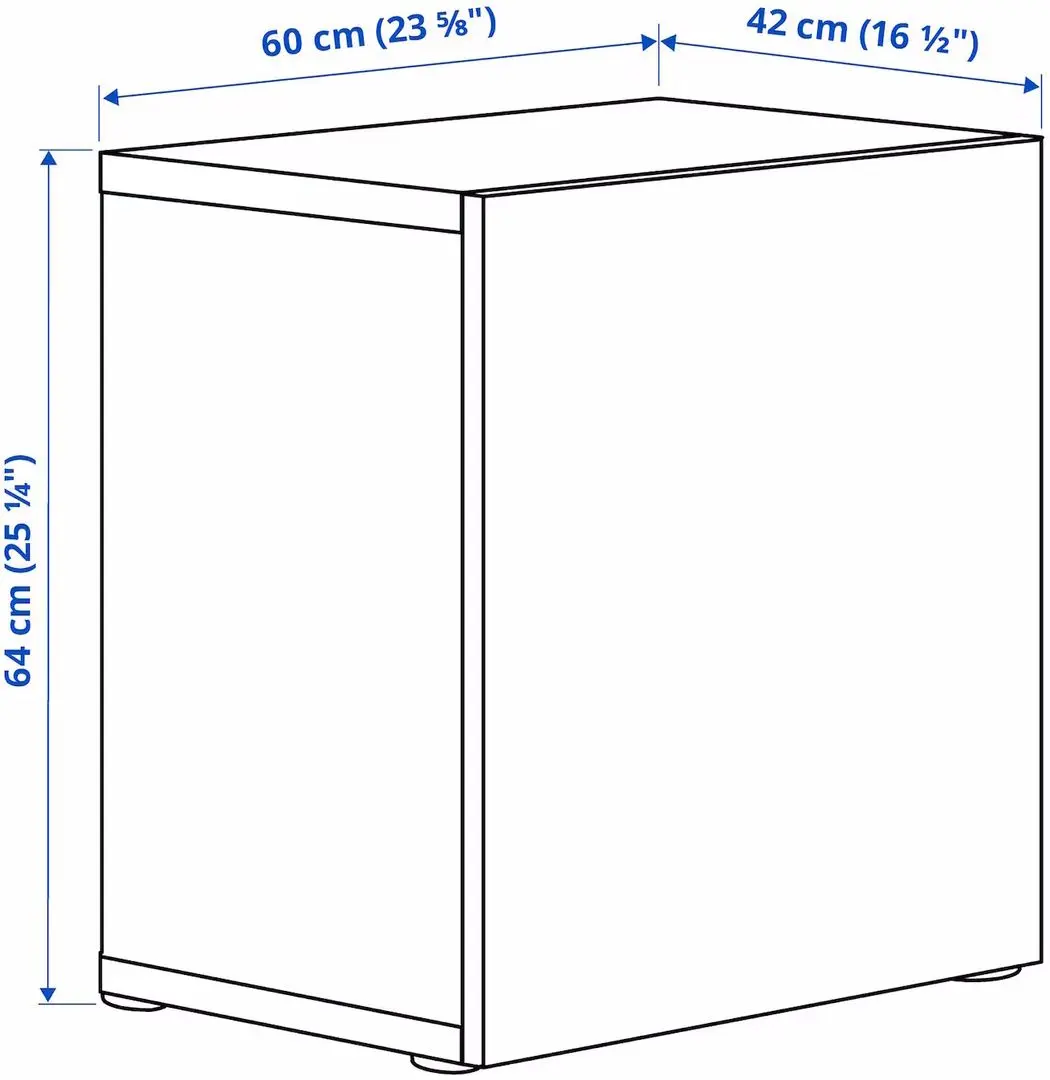 Шкафчик навесной Ikea Besta/Hedeviken с дверцей/нажимные направляющие 60x42x64 (Белый/Дубовый Шпон) - 6