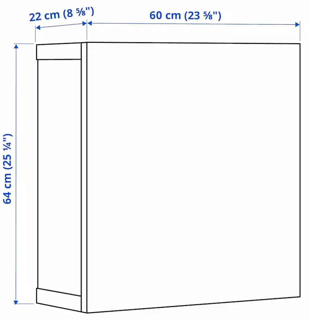 Dulap suspendat Ikea Besta/Kallviken 60x22x64 (Alb/Gri)