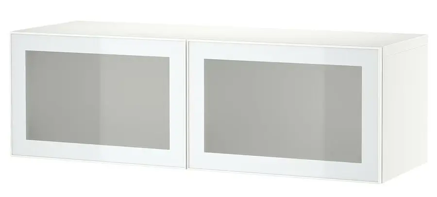Dulap suspendat Ikea Besta sticla mata 120x42x38 (Alb/Glassvik Alb)