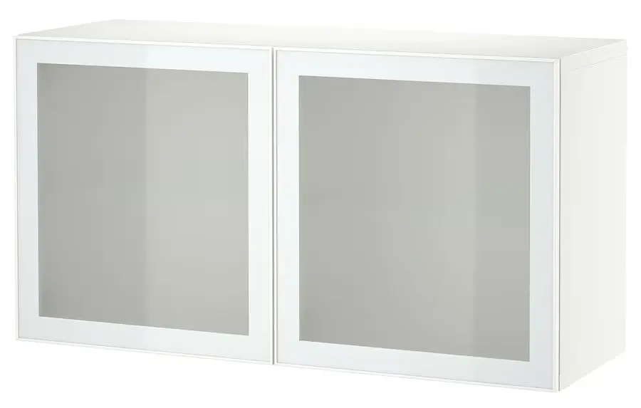 Dulap suspendat Ikea Besta sticla mata 120x42x64 (Alb/Glassvik)