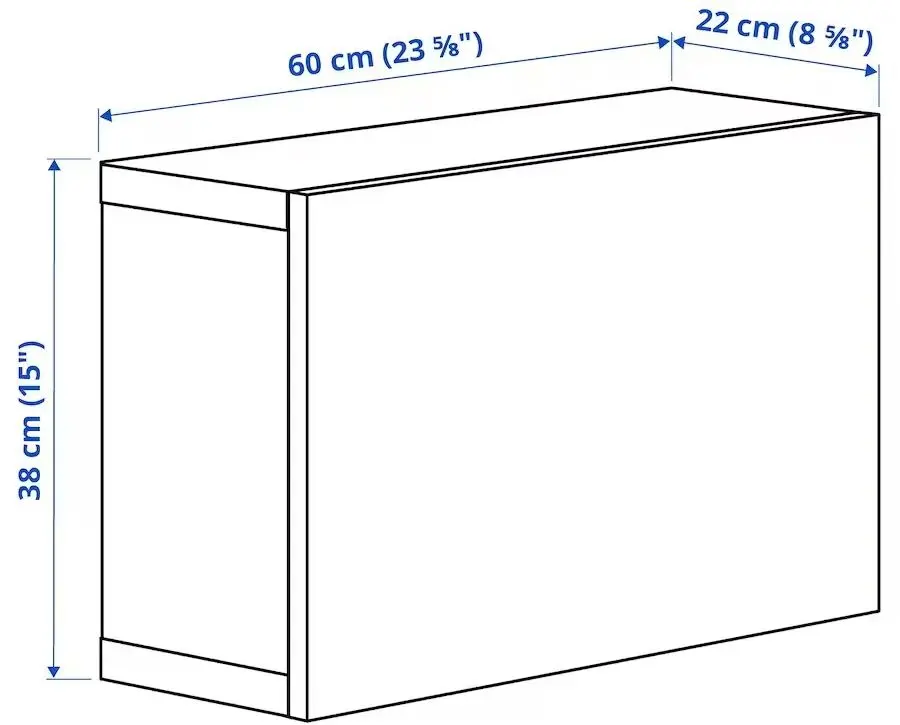 Dulap suspendat Ikea Besta sticla mata 60x22x38 (Alb/Glassvik Alb)