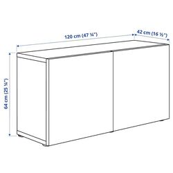 Dulap suspendat Ikea Besta sticla transparenta 120x42x64 (Alb/Glassvik) Thumb