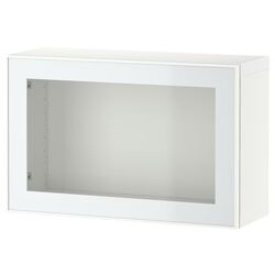 Dulap suspendat Ikea Besta sticla transparenta 60x22x38 (Alb/Glassvik Alb)