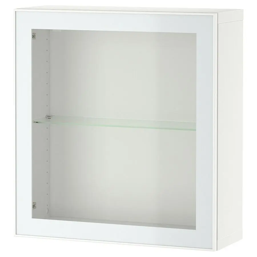 Dulap suspendat Ikea Besta sticla transparenta 60x22x64 (Alb/Glassvik Alb)