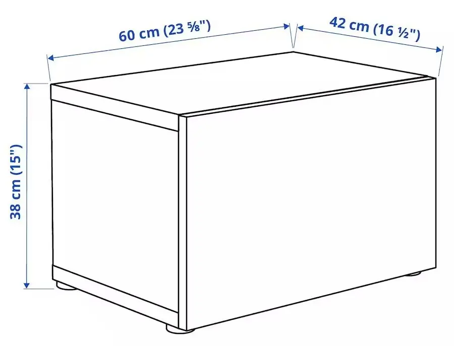 Dulap suspendat Ikea Besta sticla transparenta 60x42x38 (Alb/Glassvik)