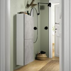 Dulap suspendat Ikea Besta cu 2 usi 60x22x128 (Alb Kallviken/Gri Aspect Beton) Thumb
