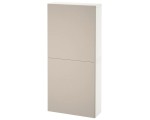 Dulap suspendat Ikea Besta cu 2 usi 60x22x128 (Alb/Lappviken Gri Deschis-bej)